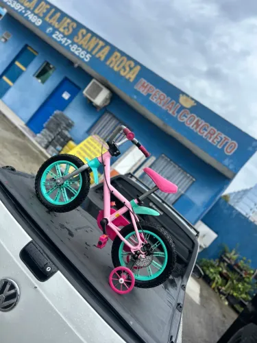Bike Infantil Aro 16 Feminina Rosa - Com Rodinhas - Pouco Uso - Freio a Disco