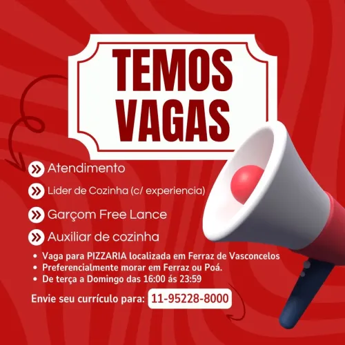 Vaga em pizzaria