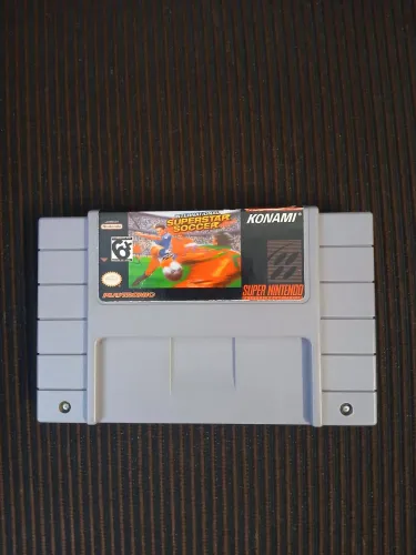 International super star soccer snes original relabel frontal