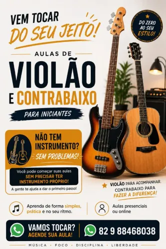 Aulas de música (Não precisa ter instrumento)