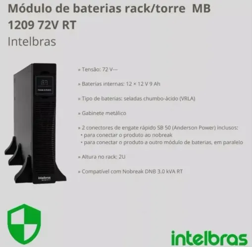 Módulo de Baterias Intelbras MB 1209 72V-RT