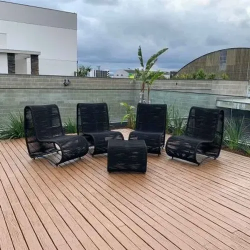 Jogo de poltronas em corda náutica