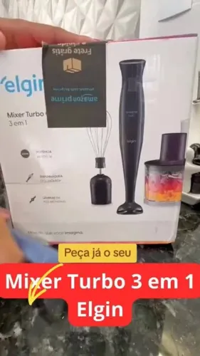 Mixer Power Inox Elgin 3 Em 1 Mistura Tritura Bate 600w 127v Lacrado