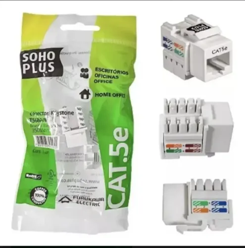 Conector Keystone Rj45 Cat5e SohoPlus Furukawa Caixa C/ 50pçs