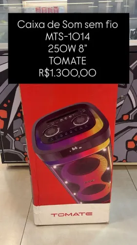 Caixa de Som sem Fio MTS-1014 / 250w 8" / TOMATE / loja Física / R$1.300,00