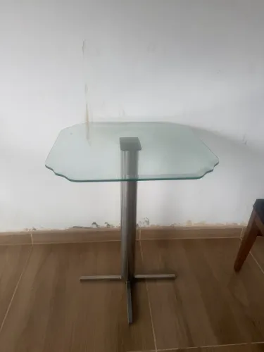 Mesa vidro com inox
