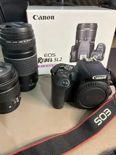 KIT CANON EOS SL2 REBEL + LENTES