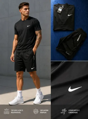 Conjuntos dry fit Nike, tecidos confortável que vai leva seus treinos pra outro nível
