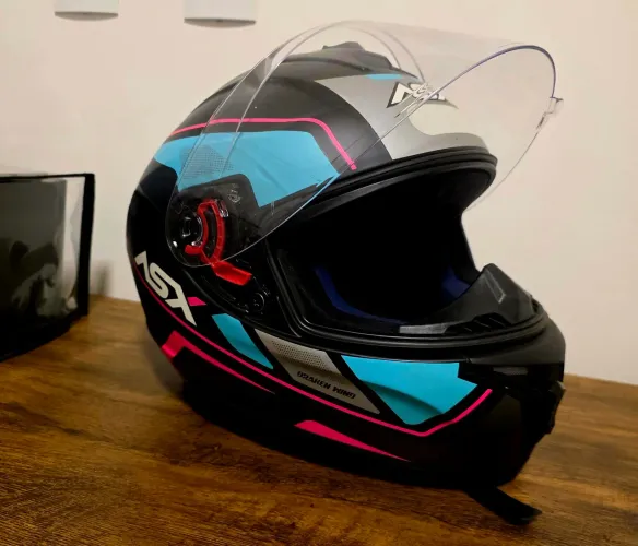 Capacete Asx Draken Wind Preto Tifany Rosa Fosco Tamanho 58