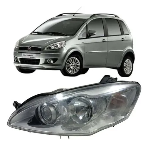 Farol Fiat Idea Cromado 2011 a 2015 Lado Esquerdo