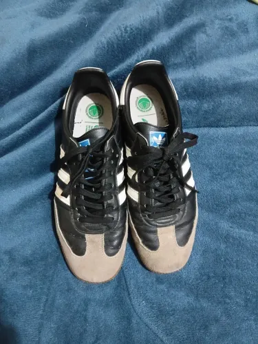 Tênis Adidas Samba OG preto branco e verde escuro