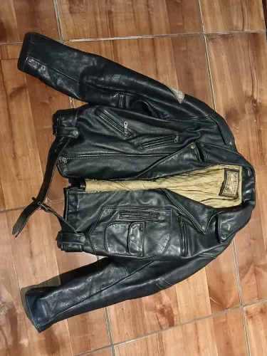 Jaqueta couro legítimo feminino veste m/g