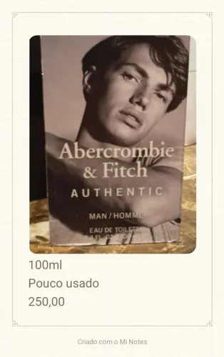 Abercrombie e Fitch Authentic Man Homem 100ml