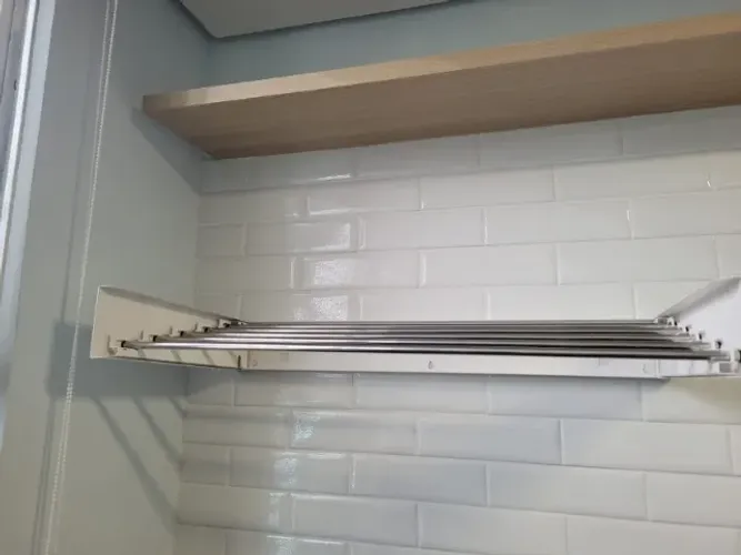Varal 80cm 5 Varetas Aço Inoxidável Parede Retrátil