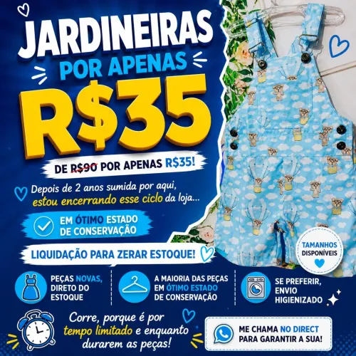 Jardineira Menino ( nova irei fechar a loja verificar temas e tamamhos em chat)