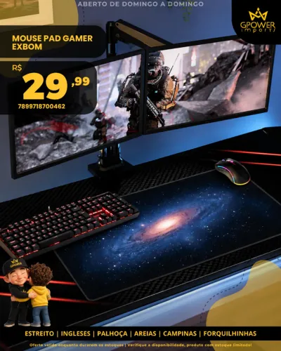 MOUSE PAD GAMER EXBOM