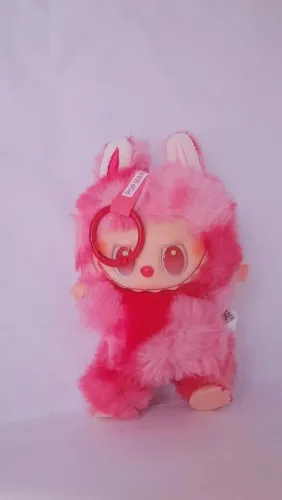 Labubu chaveiro de pelúcia grande vermelho
