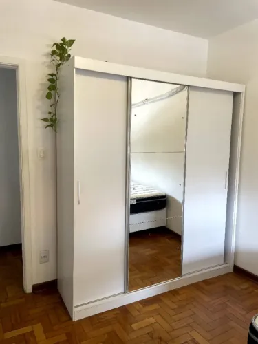 Guarda-Roupa Casal Espelhado Viena Yescasa 3 Portas Branco   Vila Mariana