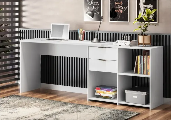 Escrivaninha Notável NT2060 com 02 Gavetas - Entrega Imediata;