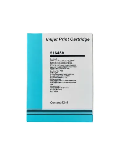 Hp Inkjet 45 Cartucho De Tinta Cor Preto Do 42 Ml 51645a