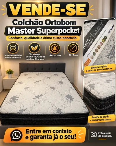 Colchão Queen Ortobom 158x198cm | Molas Ensacadas | Antiácaro | Perfeito Estado