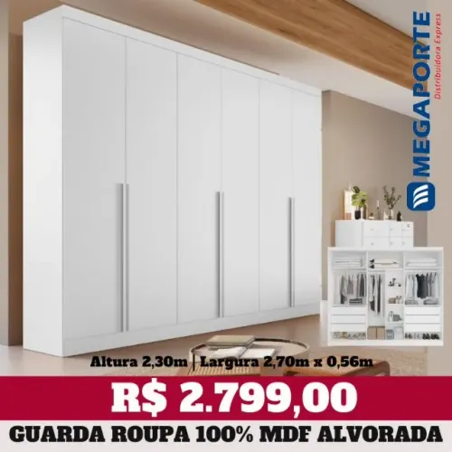 Guarda Roupa Casal 100% MDF 6 Portas 6 Gavetas (NOVO) Entrega e Montagem Grátis!