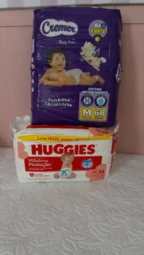 Fralda, cada pacote 100$ (minha filha não se deu) 