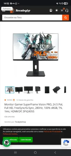 Monitor gamer superframe Vision pro 24.5