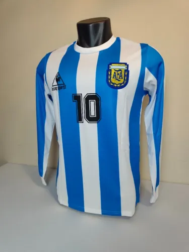  Camisa retro: Argentina 1982 manga longa