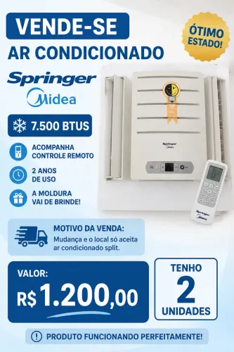Ar-Condicionado Springer Midea 7.500 btus Com Controle Remoto