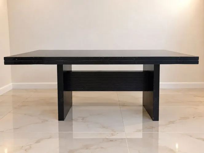 Mesa grande Madeira tampo vidro