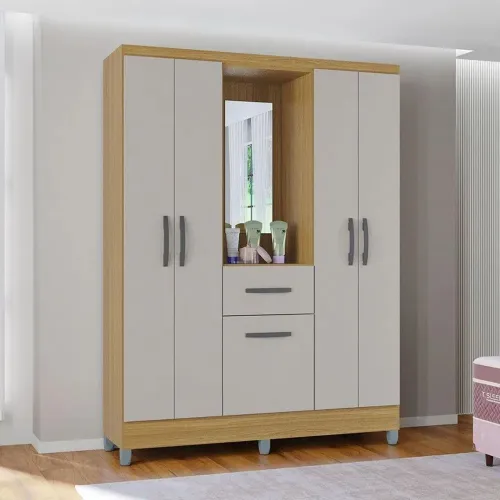 Guarda-roupa 5 portas 1 gaveta + espelho!