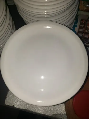  Conjunto 12 Pratos Porcelana Germer Sobremesa Redondo Branco 20 cm