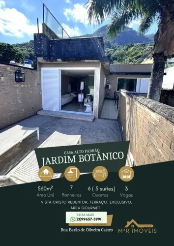 CASA ALTO PADRÃO JARDIM BOTÂNICO 5 SUÍTES CRISTO 3 VAGAS