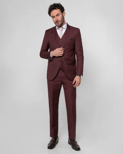 Terno Slim Fit Savile Vinho - Plus Size