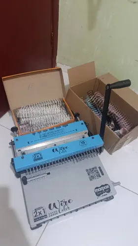 Encadernadora wire-o passo 2x1 + 2 caixas de wire-o para trabalhos
