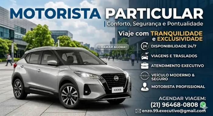 Motorista Particular Bilíngue Rio de Janeiro