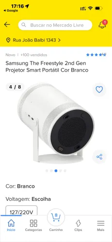 Projetor Samsung Freestyle - Liga normal - defeito no foco e cores -peças conserto