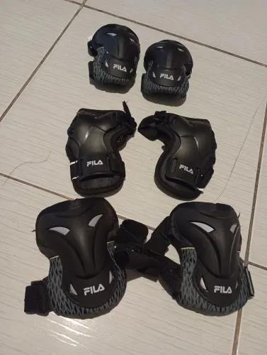 kit de proteção fila - patins, skate, patinete bike fitness TAMANHO:P