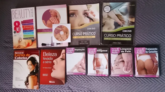 CURSO COMPLETO DE BELEZA COM LIVROS + DVDs DE AULAS