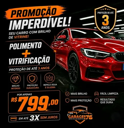 Polimento + Vitrificação H7 Soft99 3 Anos de Proteção 