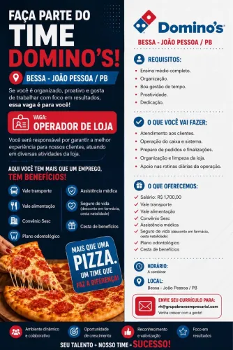 Vaga para operador de loja