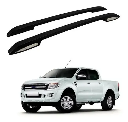 Rack Longarina Track Teto Preta - Ford Ranger 2013 à 2015