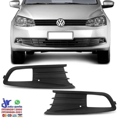 Par Moldura Farol de Milha Gol Voyage G6 2013 2014 2015 2016 Preto com Furo Milha