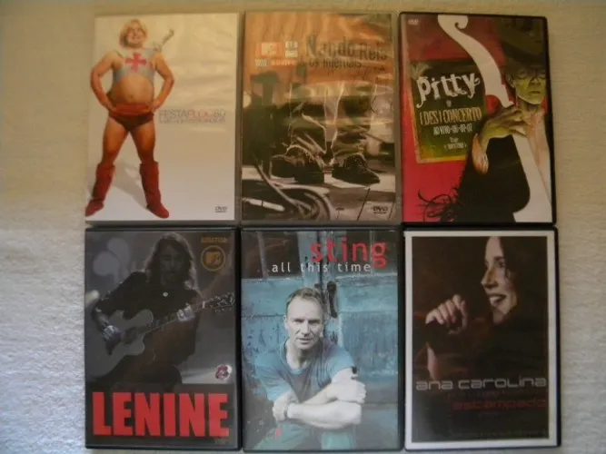 Dvd Lote 6 Festa Ploc 80's/Pitty Des Concerto/Sting All This Time/Lenine Acústico MTV...