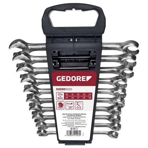 Jogo de Chave Combinada Gedore C/Catraca 10-19mm C/10pcs R05905010