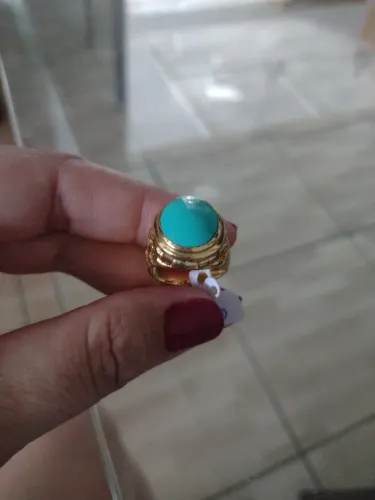 Anel pedra turquesa semi joia
