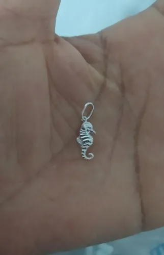 Pingente pequeno cavalo marinho Prata 925 legítima 