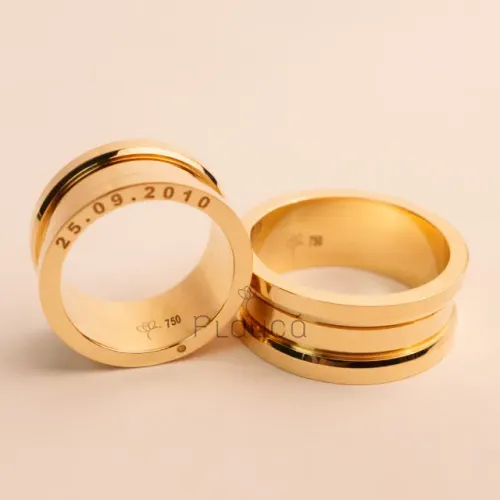 Par de Alianças em Ouro 18k