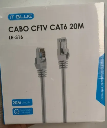 Cabo de rede conexão RJ45 Cat6 de 20 metros Loja Coimbra Computadores